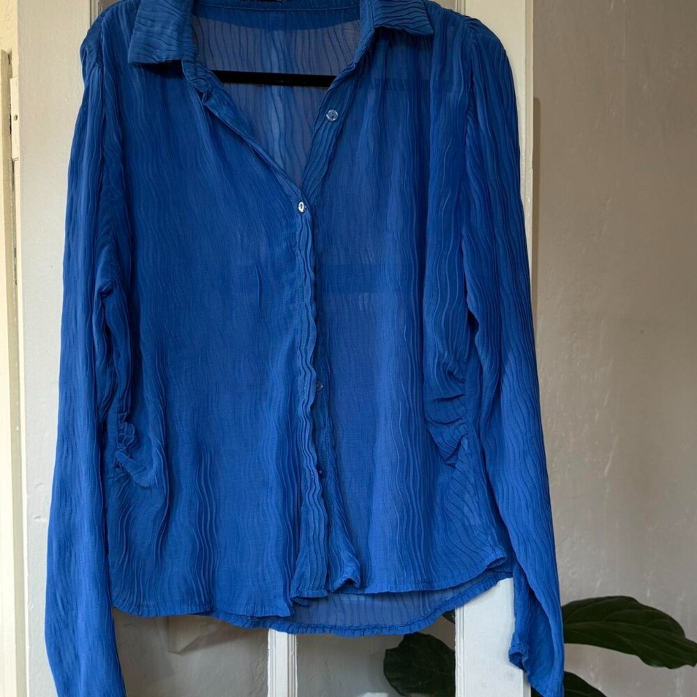 Cobalt Blue Plisse Top
